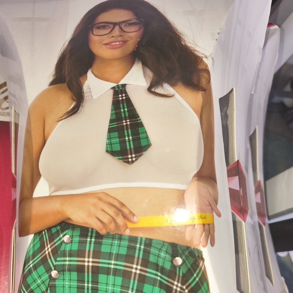 Queen Size Green Plaid Schoolgirl Costume
